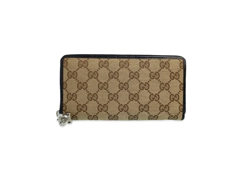 グッチ GGキャンバス インターロッキング Gチャーム ウォレット "ベージュ" 233025