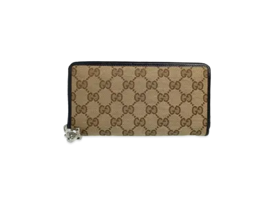 GUCCI GG Canvas Interlocking G Charm Wallet "Beige"