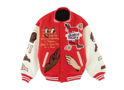 SAINT Mxxxxxx x DENIM TEARS STADIUM JACKET "Red"