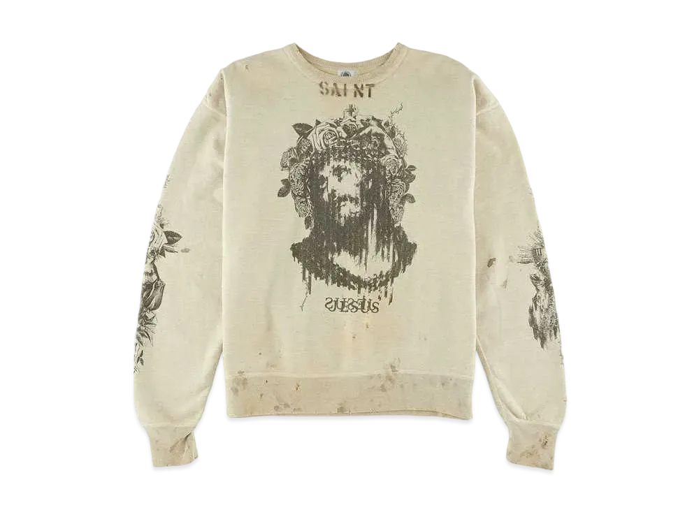 SAINT Mxxxxxx x Kosuke Kawamura SWEAT SHIRT JESUS "Grey"
