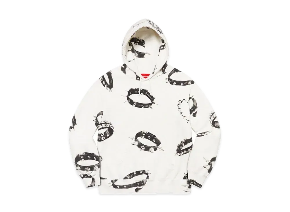Supreme Studded Collars Hooded Sweatshirt "White"