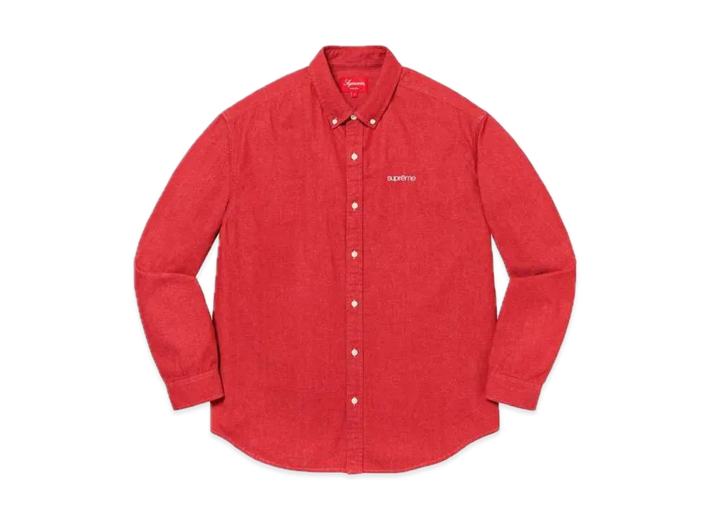 Supreme Classic Logo Denim Shirt "Red"