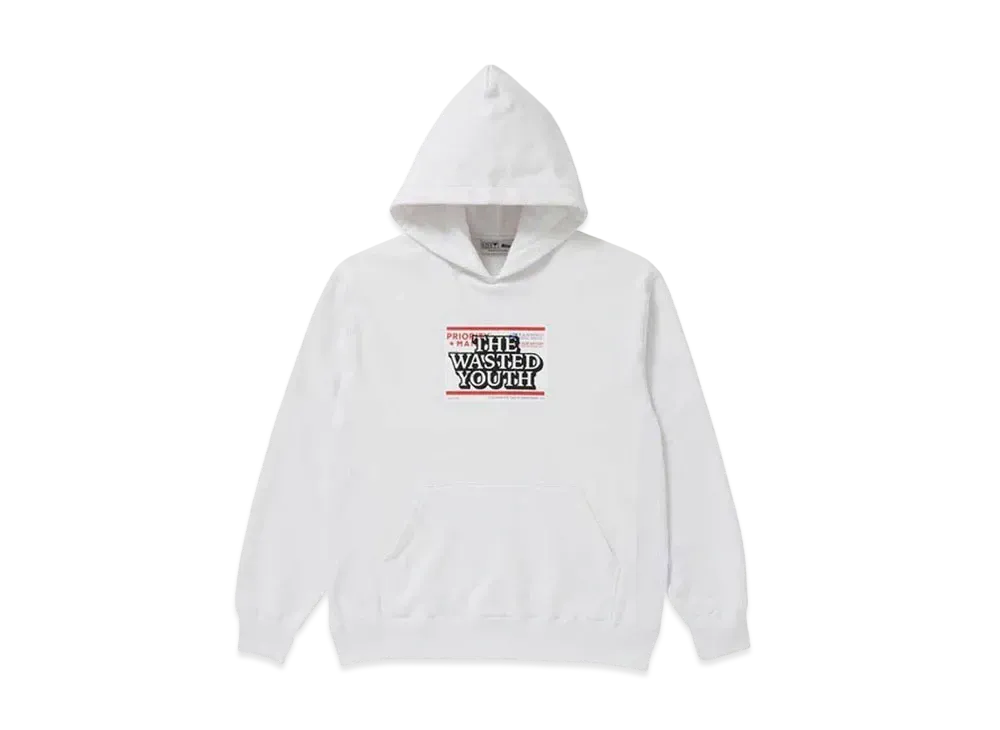 BlackEyePatch x Wasted Youth PRIORITY LABEL HOODIE "White" / VERDY
