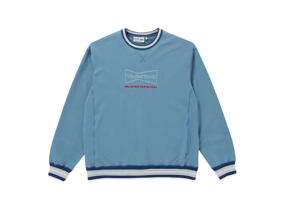 BlackEyePatch x Wasted Youth STRIPE RIB CREW SWEAT DULL "Blue" / VERDY