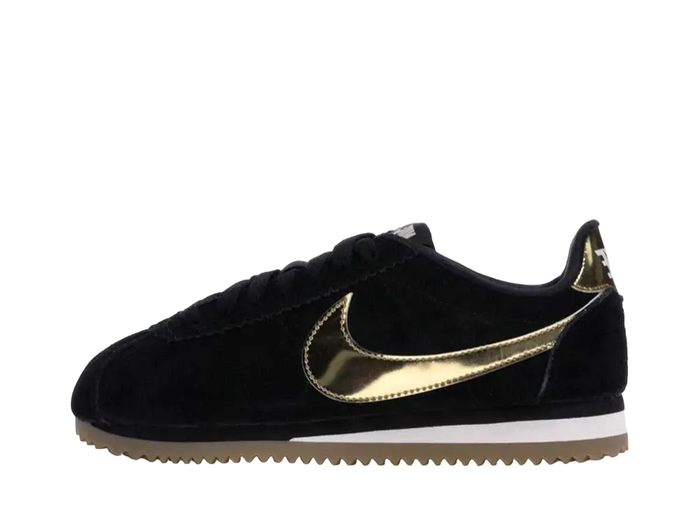 Nike Women's Classic Cortez "Black/Metallic Gold Gum"