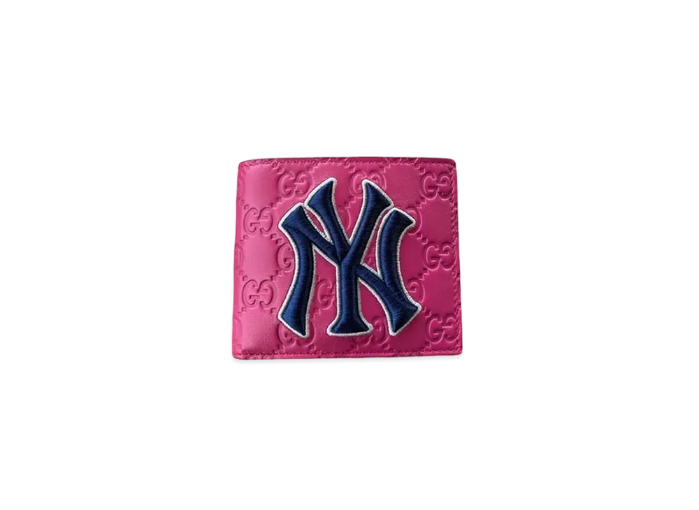 グッチ x ニューヨーク ヤンキース  グッチシマ ウォレット ”ピンク” 547785