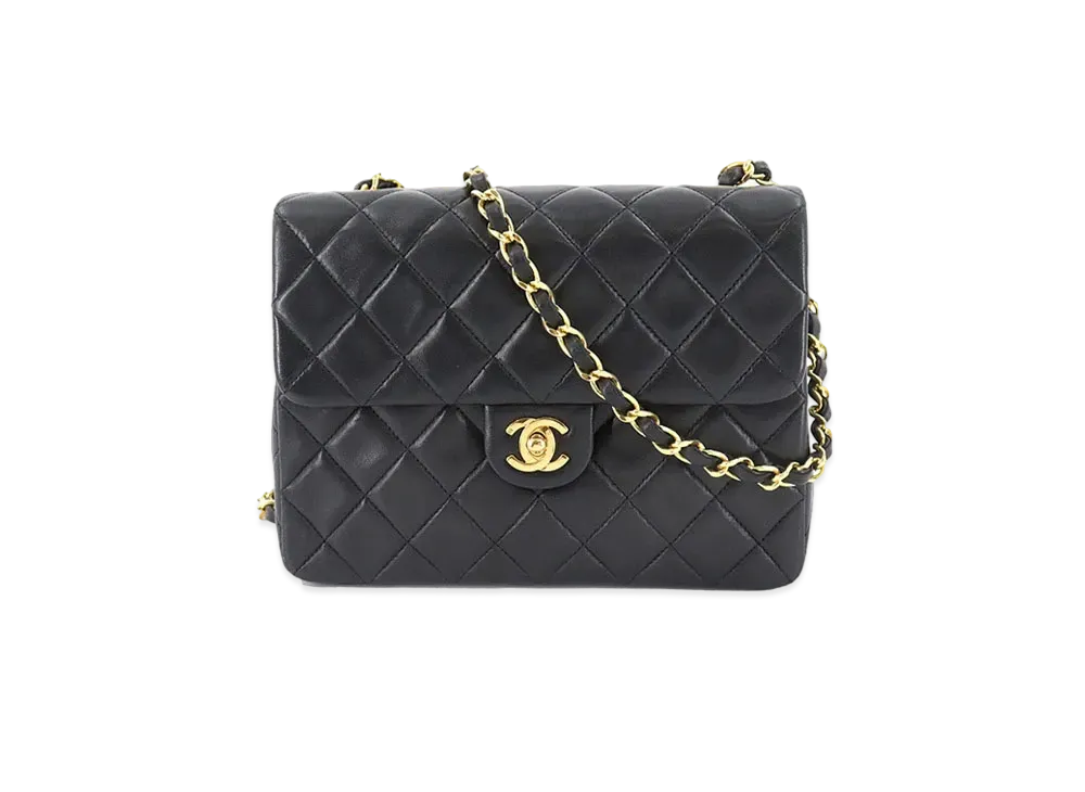 CHANEL Mini Matelasse 20 Chain Shoulder Bag Leather "Black"