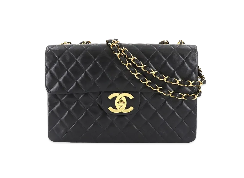 CHANEL Deca Matelasse 34 Chain Shoulder Bag Leather "Black"