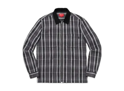 Supreme Plaid Thermal Zip Up Shirt "Black"