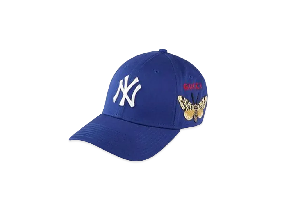【美品✨】グッチ NYヤンキース コラボ バタフライ ベースボールキャップ 帽子 美品✨】グッチ NYヤンキース コラボ バタフライ ベースボールキャップ