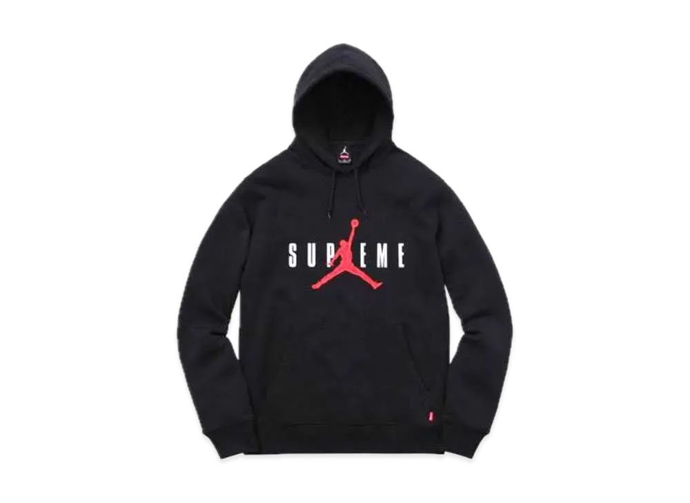 Supreme NIKE Air Jordan Hooded Sweatshirt "Black"