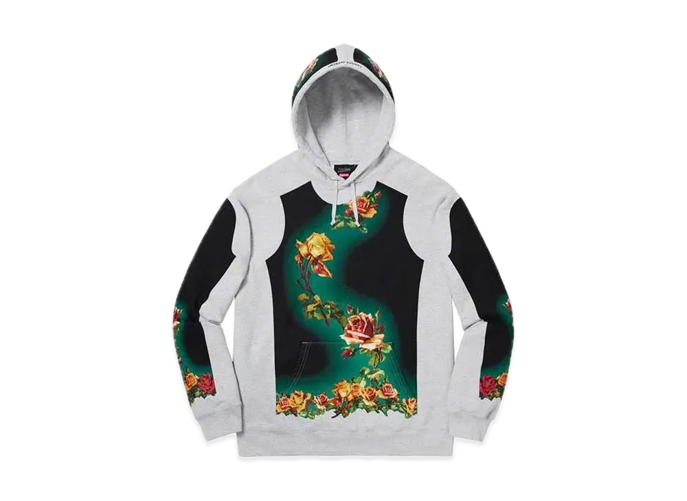 Supreme / Jean Paul Gaultier® Floral Print Hooded Sweatshirt "Heather Grey"
