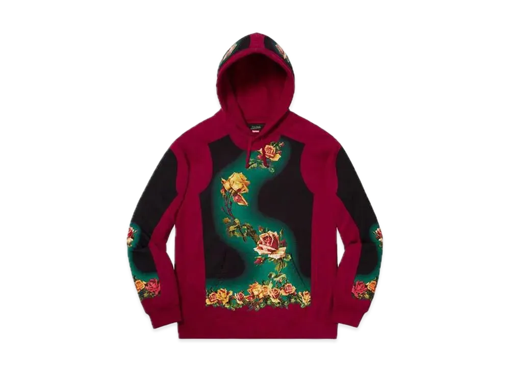 Supreme / Jean Paul Gaultier® Floral Print Hooded Sweatshirt "Cardinal"