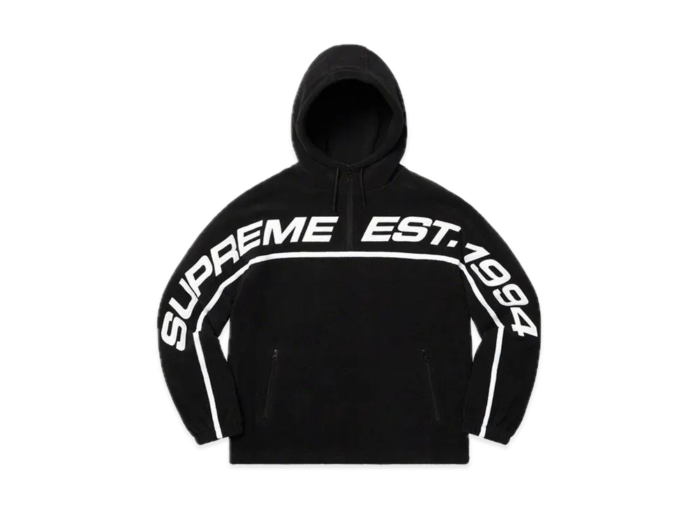 Supreme Polartec® Half Zip Hooded Sweatshirt "Black"
