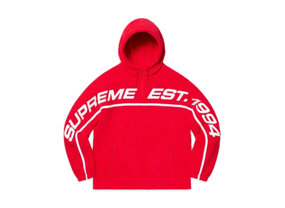 Supreme Polartec® Half Zip Hooded Sweatshirt "Red"