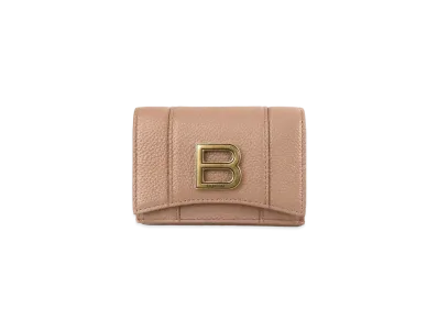 BALENCIAGA Hourglass Mini Wallet "Nude"