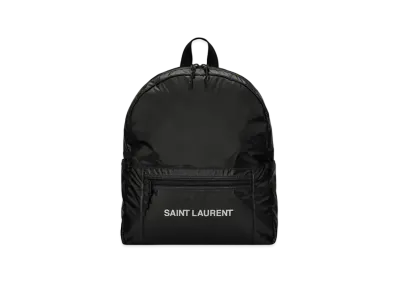 SAINT LAURENT Nuxx Backpack In Nylon "Silver/Black"