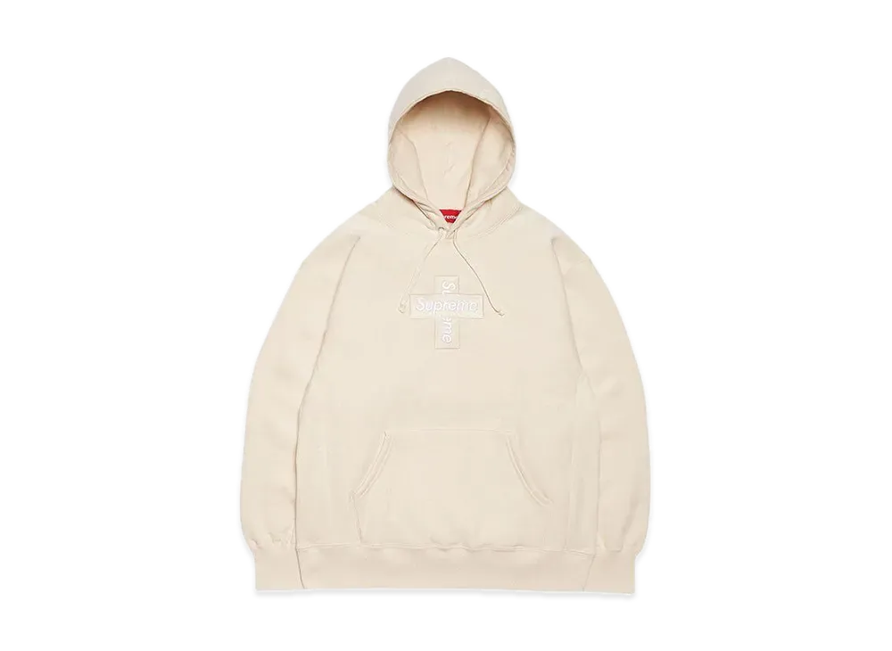Supreme Cross Box Logo Hooded Sweatshirt "Natural"