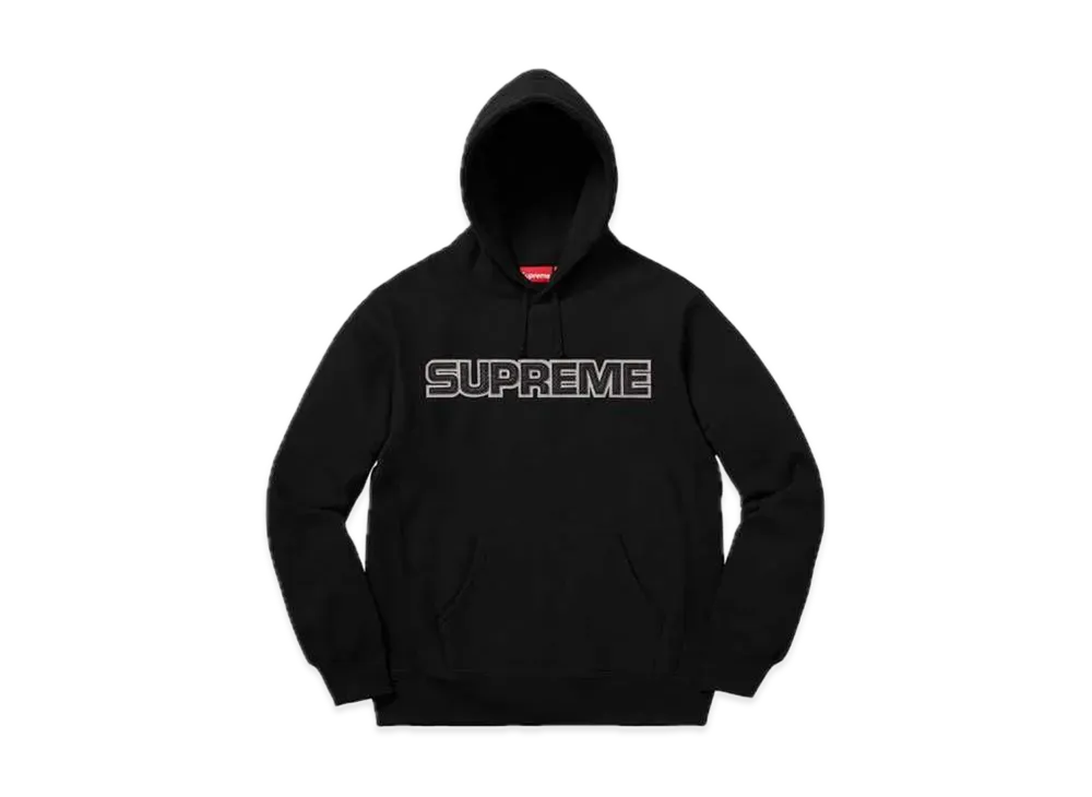 Supreme Perforated Leather Hooded Sweatshirt "Black"