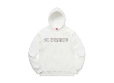 Supreme Perforated Leather Hooded Sweatshirt "White"
