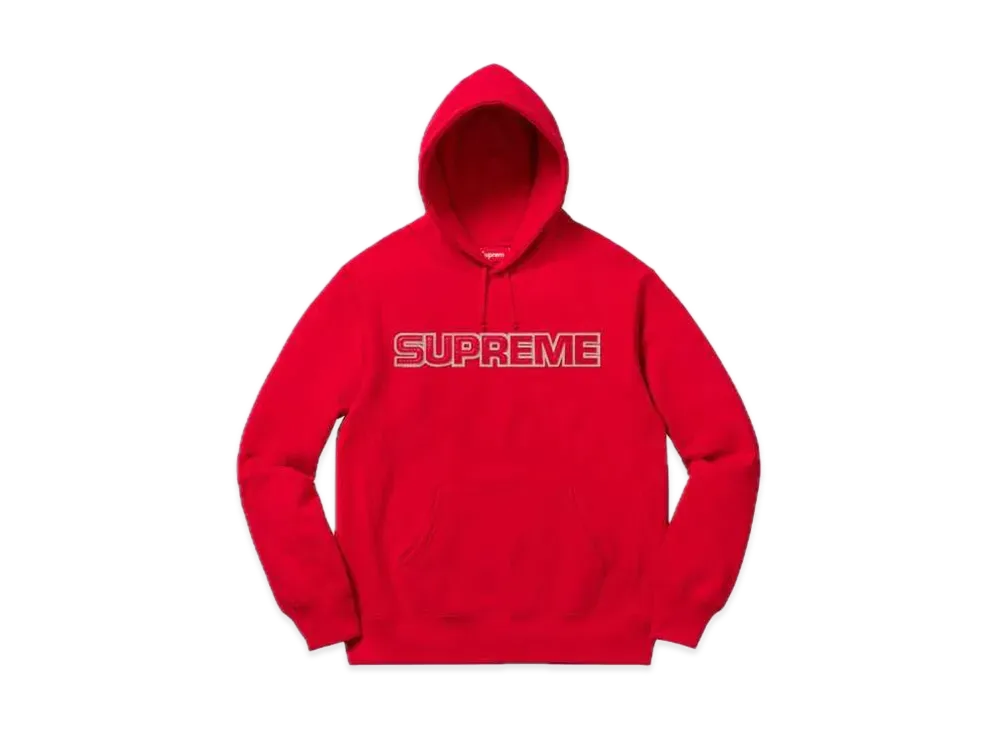 Supreme Perforated Leather Hooded Sweatshirt "Red"