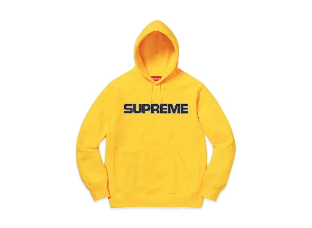 Supreme Perforated Leather Hooded Sweatshirt "Yellow"
