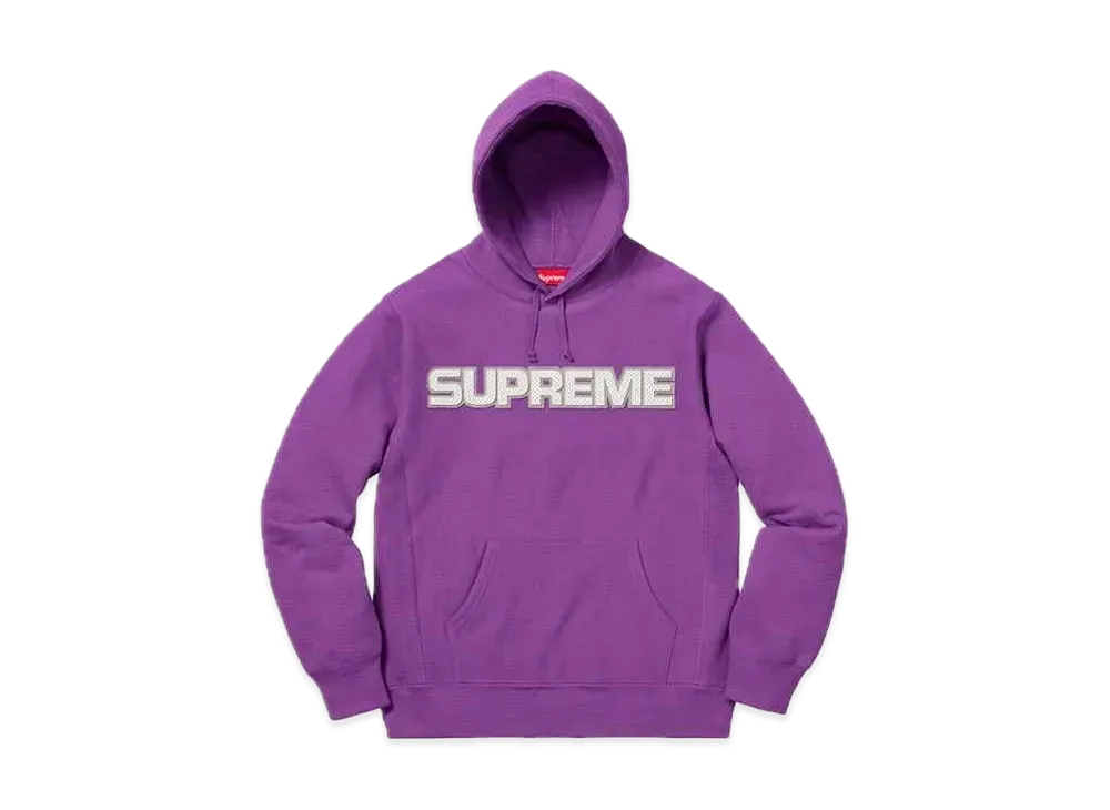 Supreme Perforated Leather Hooded Sweatshirt "Violet"