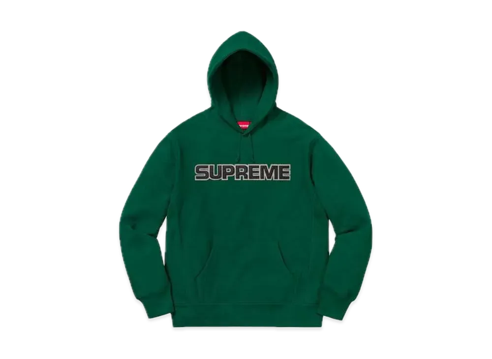 Supreme Perforated Leather Hooded Sweatshirt "Dark Green"