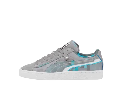 Minecraft × Puma JR Suede "Gray Violet/Blue Atoll"