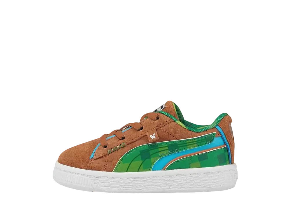 マインクラフト × プーマ PS AC スウェード "フライアーブラウン/ファーングリーン"(キッズ)