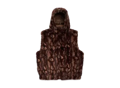 Supreme Faux Fur Hooded Vest "Brown"
