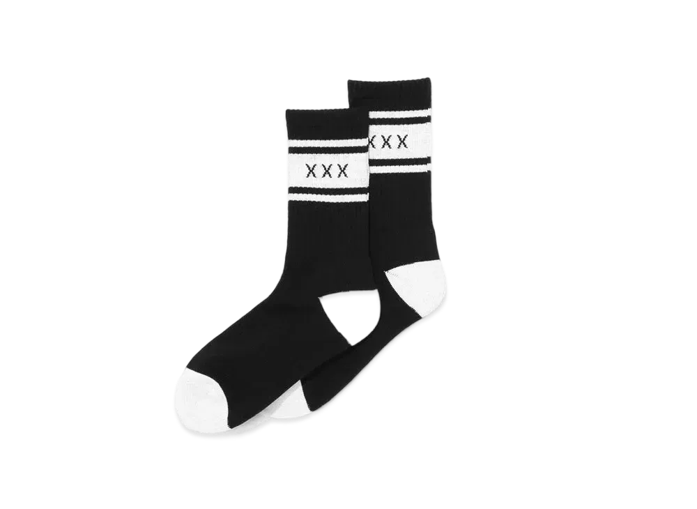 GOD SELECTION XXX x WIND AND SEA SOCKS GX-A22-WSSO-01 "Black/White"