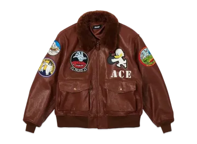 PALACE LEATHER FLIGHT JACKET "Brown"