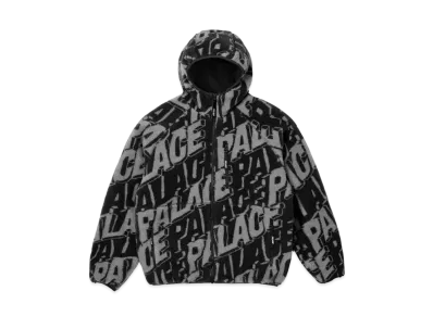 PALACE JACQUARD FLEECE HOODED JACKET "Black"