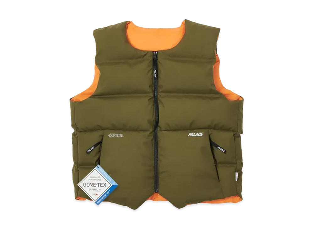 PALACE GORE-TEX INFINIUM REVERSO DOWN VEST "Olive / Orange"