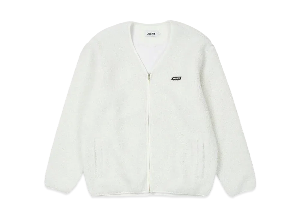 PALACE SHEARLING CARDIGAN "White"