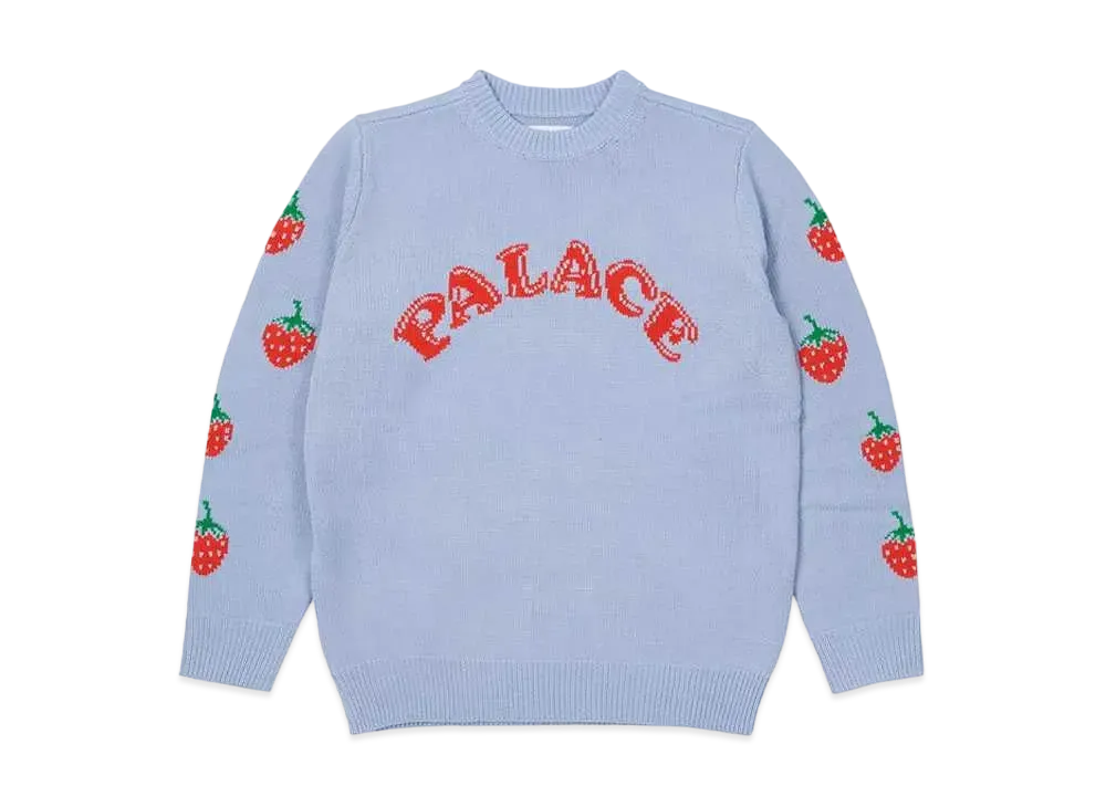 PALACE STRAWBERRY KNIT "Baby Blue"