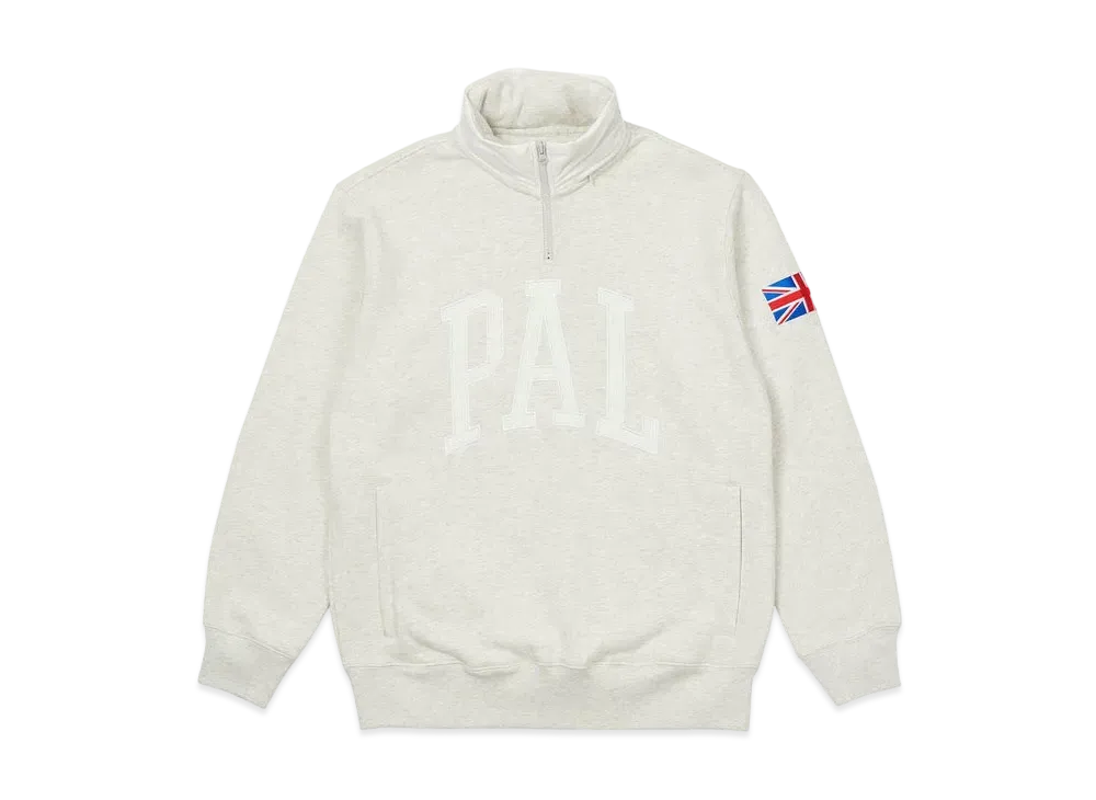 PALACE PAL GB 1/4 ZIP "Light Grey Marl"
