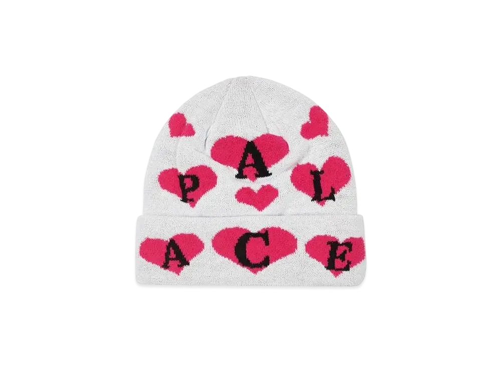 PALACE LOVE ME JACQUARD BEANIE "White"