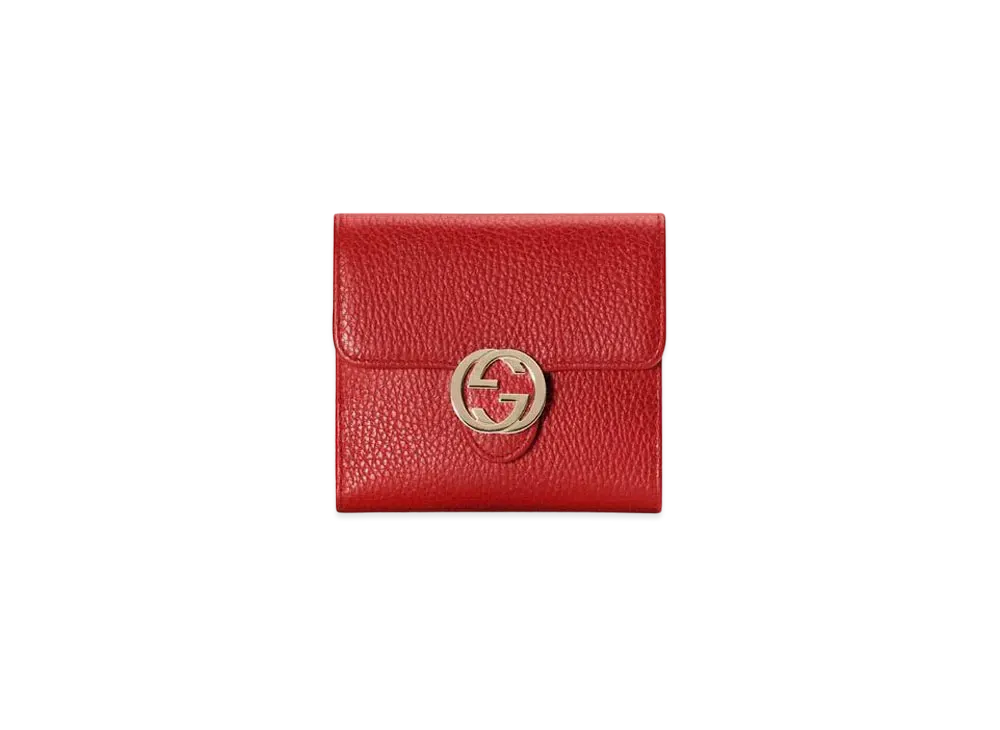 GUCCI Interlocking GG Compact Wallet "Red"
