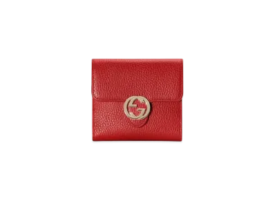 GUCCI Interlocking GG Compact Wallet "Red"