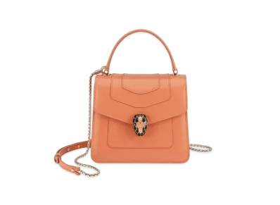 BVLGARI Serpenti Forever Top Handle "Coral Carnelian Orange"