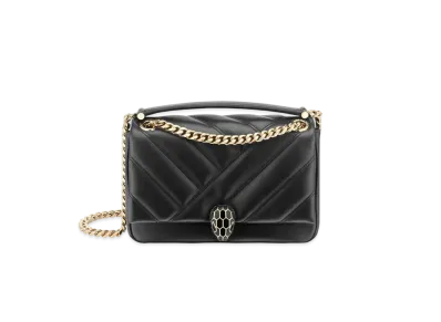 BVLGARI Serpenti Cabochon Shoulder Bag "Black"