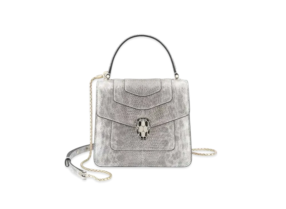 BVLGARI Serpenti Forever Top Handle "White Agate"