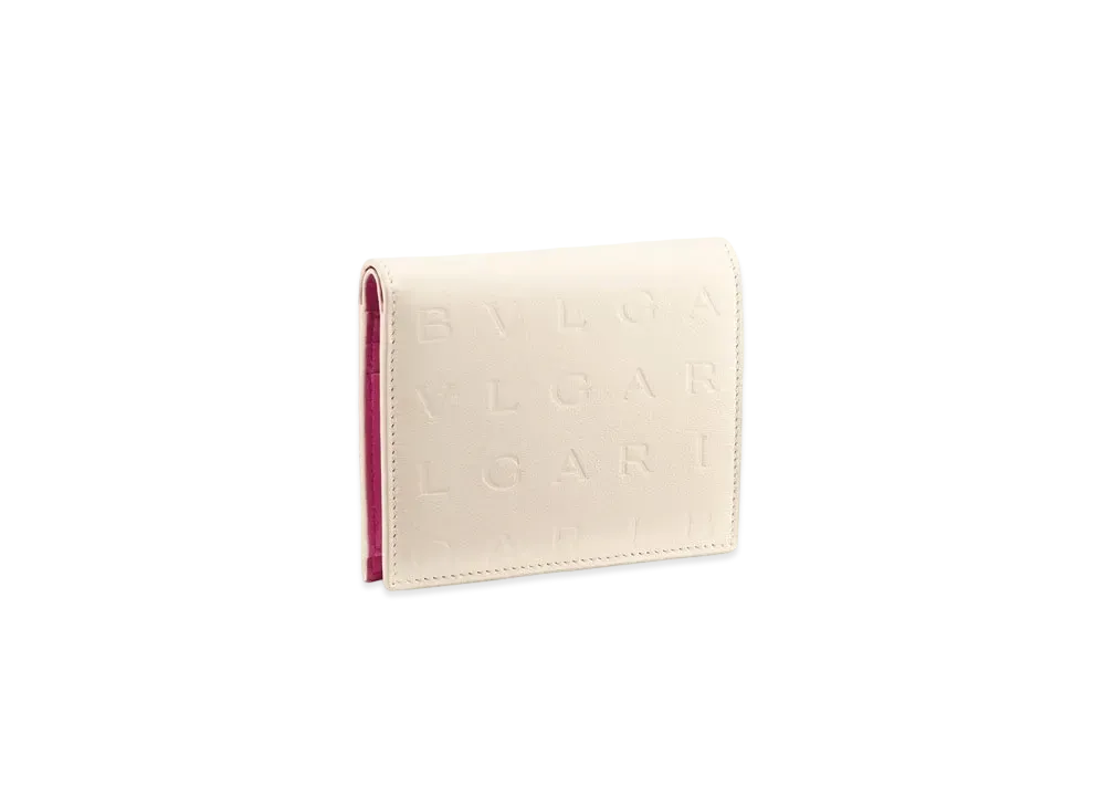 BVLGARI Logo Infinitum Compact Wallet "Ivory"