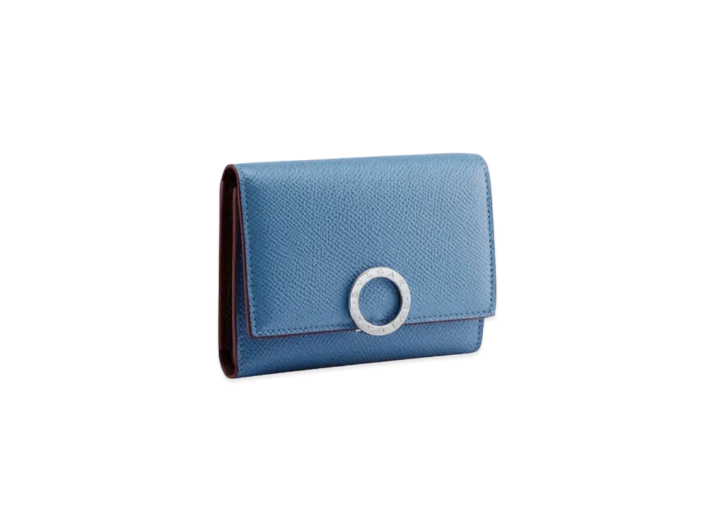 BVLGARI Clip Trifold Wallet "Blue"