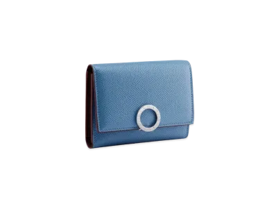 BVLGARI Clip Trifold Wallet "Blue"