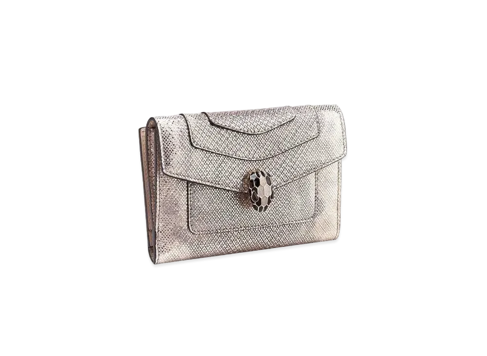 BVLGARI Serpenti Forever Bifold Wallet "Beige"