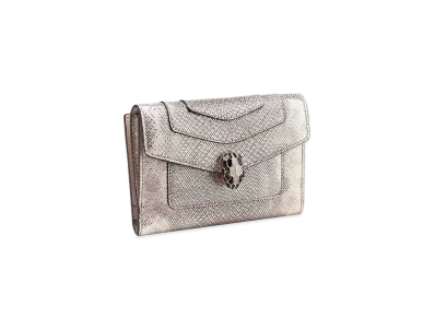 BVLGARI Serpenti Forever Bifold Wallet "Beige"