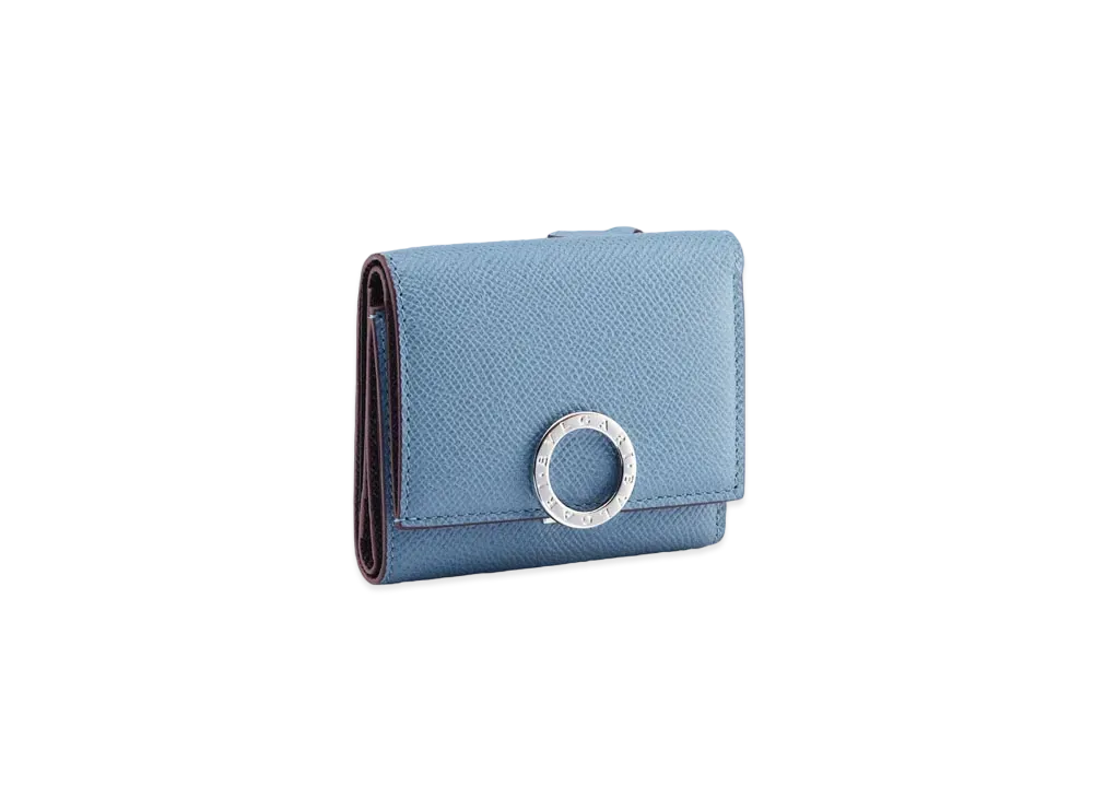 BVLGARI Clip Trifold Wallet "Blue"